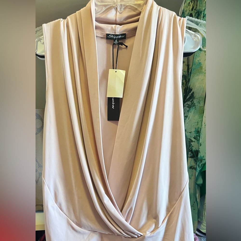 NWT Shinestar boby suit with plunging open neckline